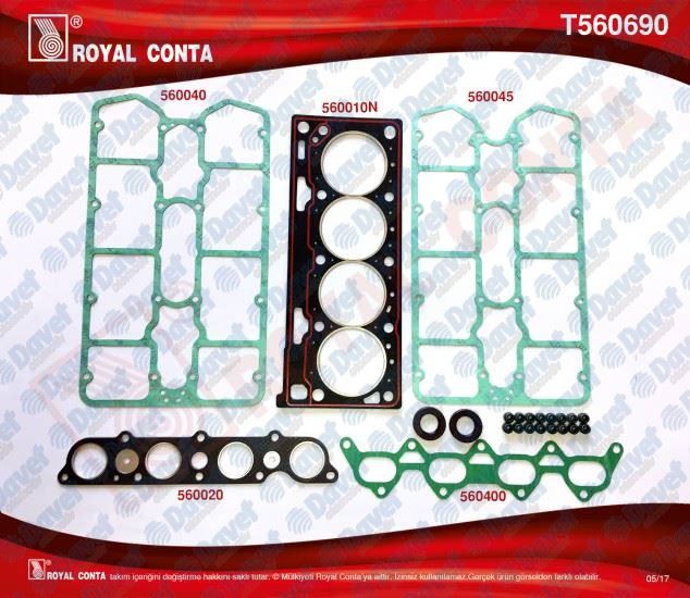 ROYAL T560690 Ust Takim Conta Reinz Keceli Subap Lastikli Megane 2.0 16v F7r
